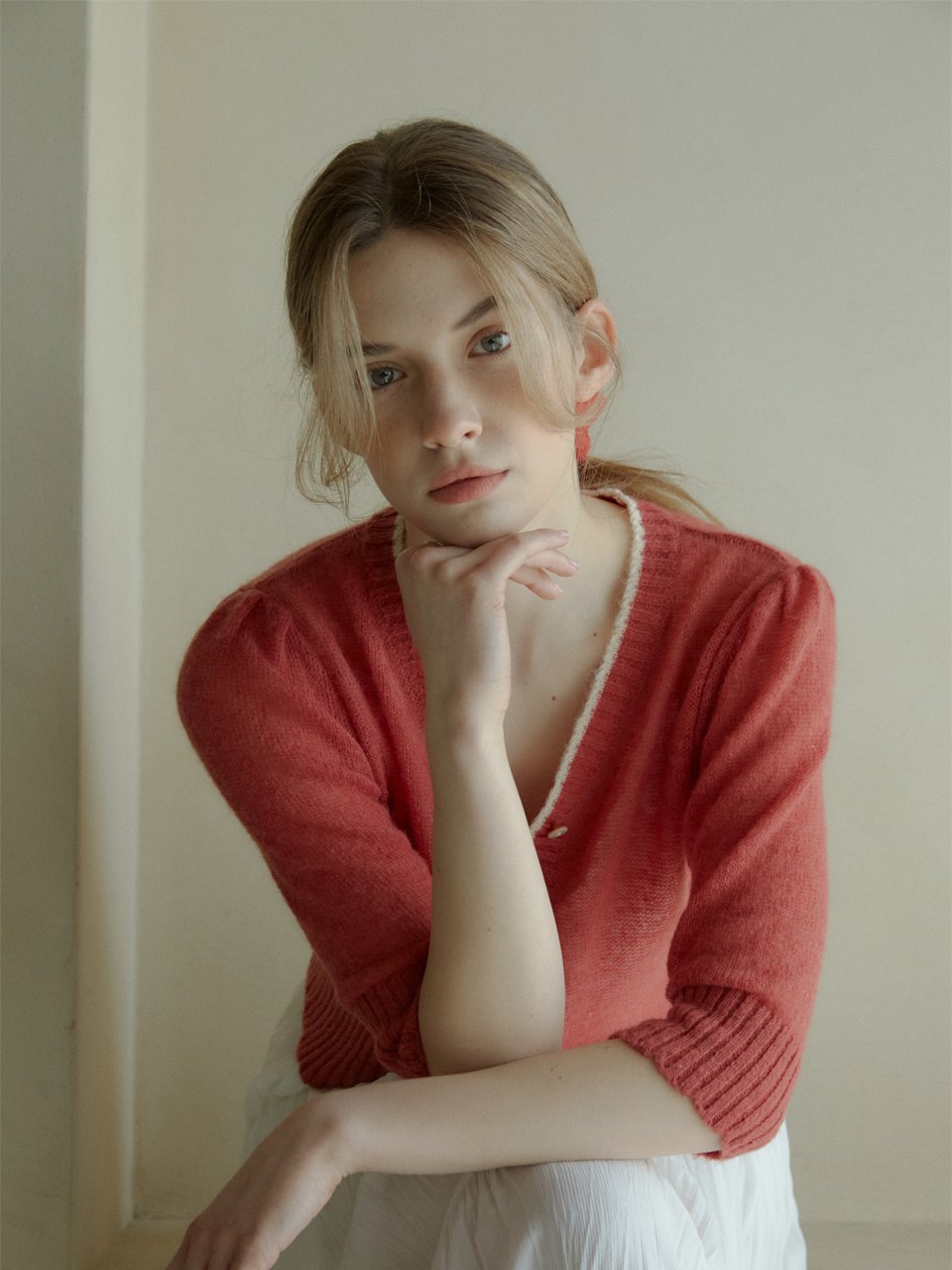 Marie Summer Knit Cardigan - Red - ovuni