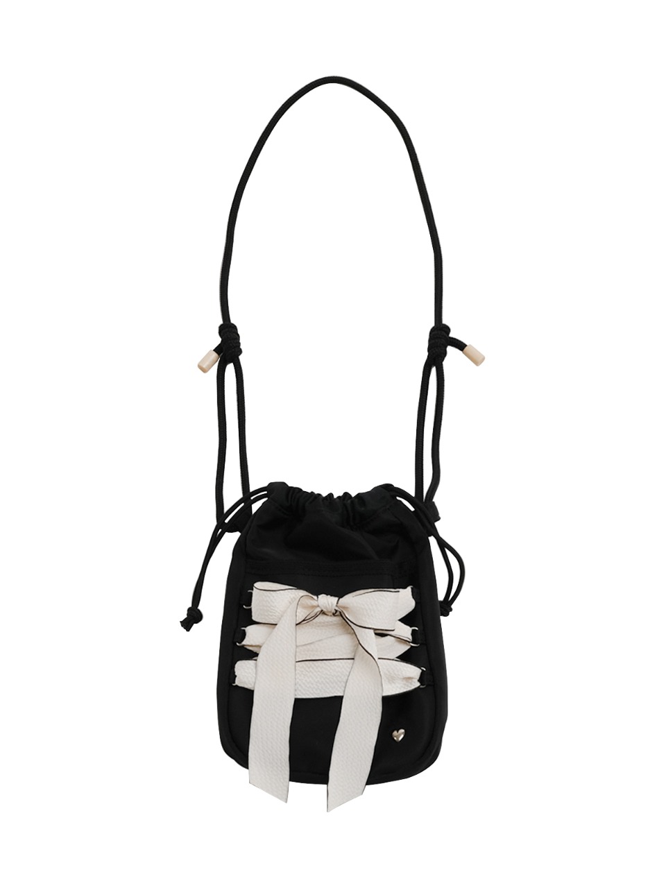 Mini sneaker ribbon bag - black - ovuni