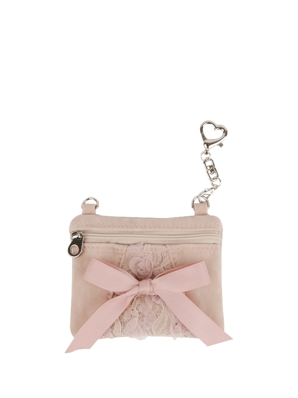 Mini ribbon bow card bag_nude pink - ovuni