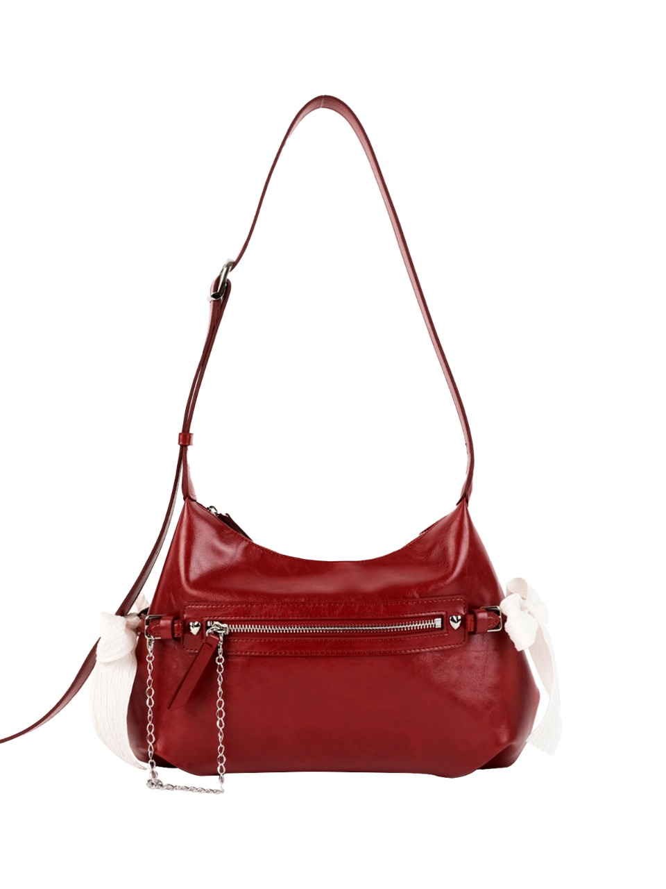 Belted ribbon bag_french red - ovuni